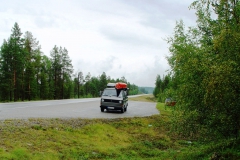 Finnland. Hier blieb in strömenden Regen der Motor stehen.