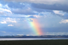 Festland vor Lindisfarne. Warten auf Ebbe.