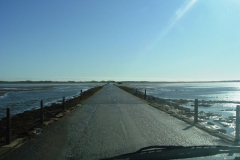 Festland vor Lindisfarne. Warten auf Ebbe.